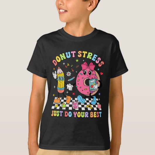 Teachers Donut Stress Just Do Your Test Day Boys G T-shirt (Voorkant)
