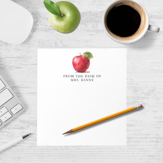 Teacher's From The Desk of Watercolor Apple Notitieblok