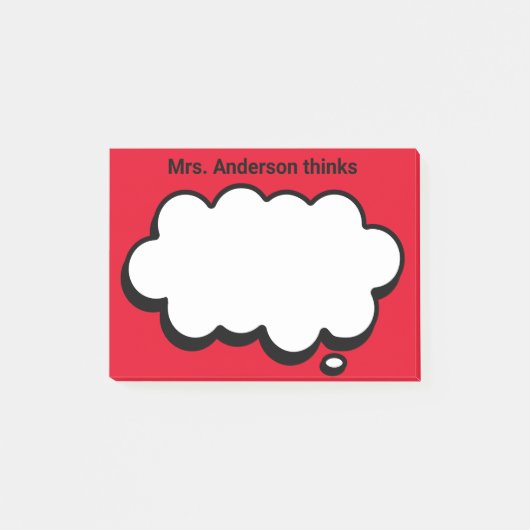 Teacher's Gepersonaliseerde denkbubbel Post-it® Notes (Voorkant)