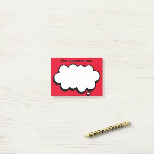 Teacher's Gepersonaliseerde denkbubbel Post-it® Notes (Op bureau)
