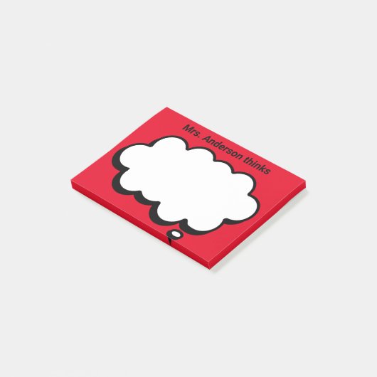 Teacher's Gepersonaliseerde denkbubbel Post-it® Notes (Schuin)
