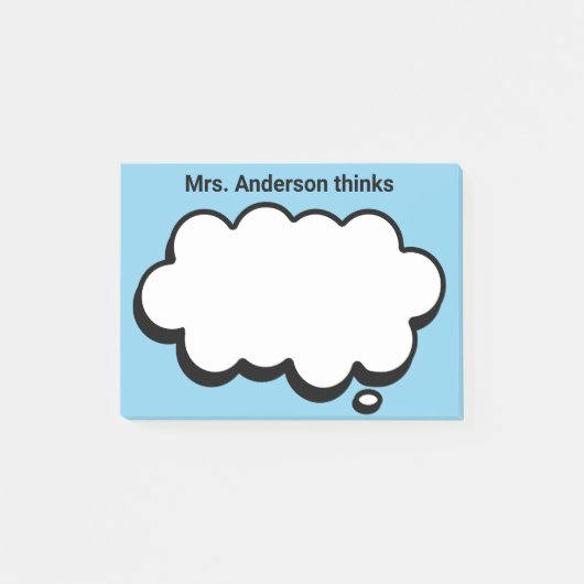 Teacher's Gepersonaliseerde denkbubbel Post-it® Notes (Voorkant)