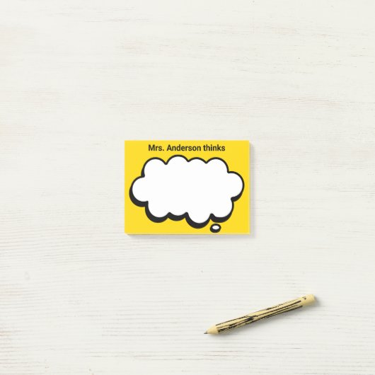 Teacher's Gepersonaliseerde denkbubbel Post-it® Notes (Op bureau)