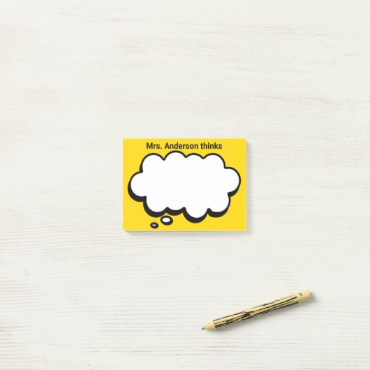 Teacher's Gepersonaliseerde denkbubbel Post-it® Notes (Op bureau)