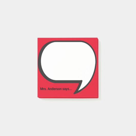 Teacher's Gepersonaliseerde denkbubbel Post-it® Notes (Voorkant)