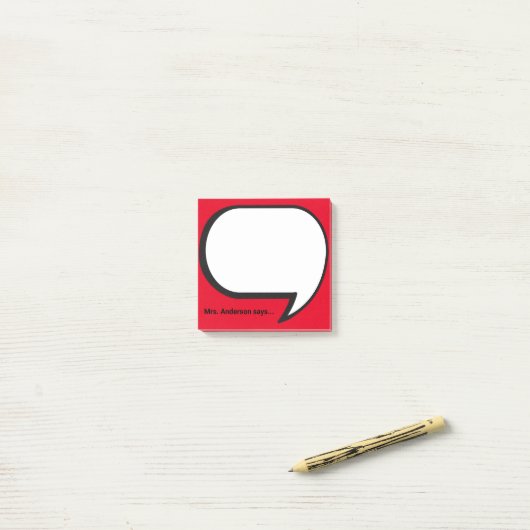 Teacher's Gepersonaliseerde denkbubbel Post-it® Notes (Op bureau)