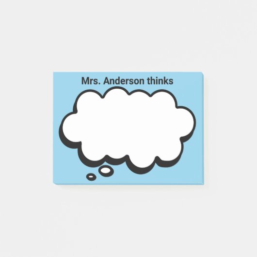 Teacher's Gepersonaliseerde denkbubbel Post-it® Notes (Voorkant)