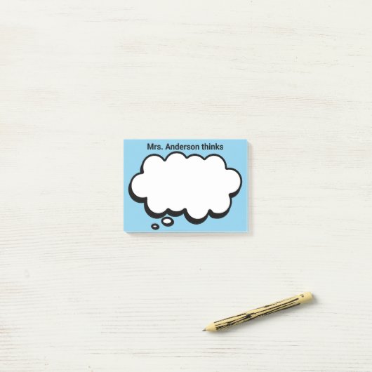 Teacher's Gepersonaliseerde denkbubbel Post-it® Notes (Op bureau)
