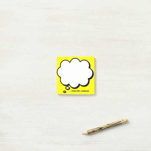 Teacher's Gepersonaliseerde denkbubbel Post-it® Notes (Op bureau)
