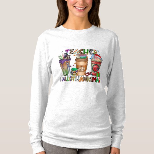Teachers HallowThanksMas Long Sleeve T-shirt (Voorkant)