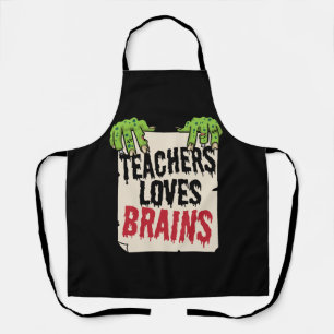 Teachers Loves Brains Funny Halloween Teacher Shir Schort