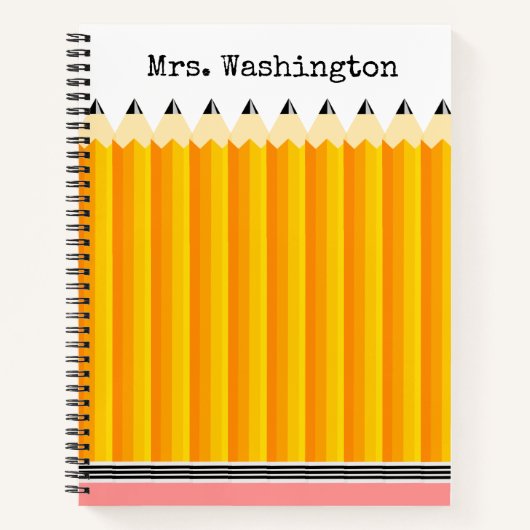 Teacher's Pencil Notitieboek met naam (Voorkant)