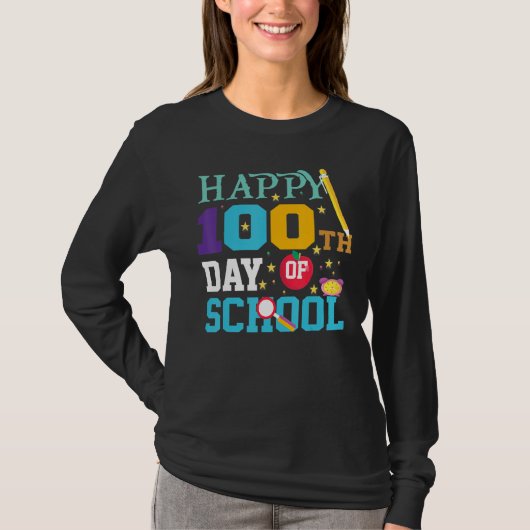 Teachers Pre K Kindergartens  Happy 100th Day Of S T-shirt (Voorkant)