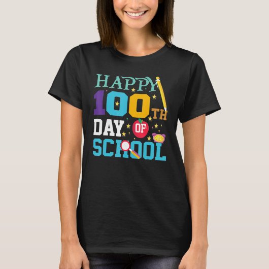 Teachers Pre K Kindergartens  Happy 100th Day Of S T-shirt (Voorkant)