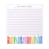 Teacher's Rainbow Colors Books Custom  Notitieblok (Voorkant)