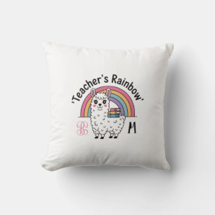 "Teacher's Rainbow" Sierkussen - Schattige Llama,
