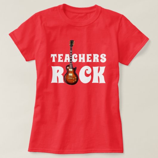 "Teachers Rock" met gitaar T-shirt (Design voorkant)