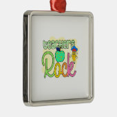 Teachers Rock Metalen Ornament (Rechts)