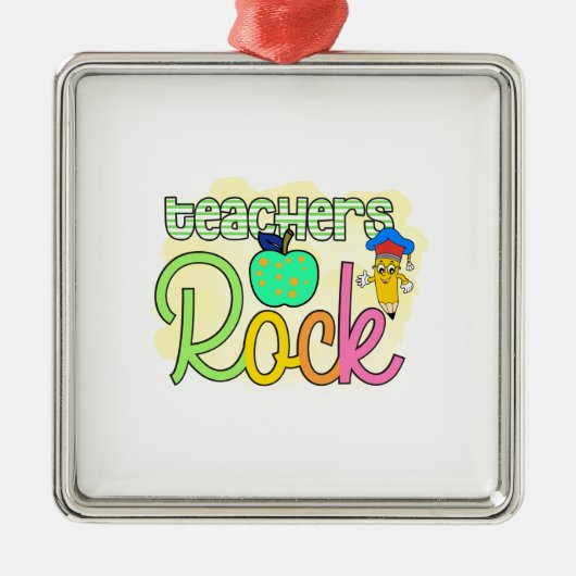 Teachers Rock Metalen Ornament (Voorkant)