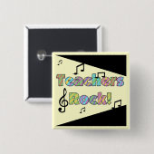 Teachers Rock Tshirts en Gifts Vierkante Button 5,1 Cm (Voorkant /achterkant)