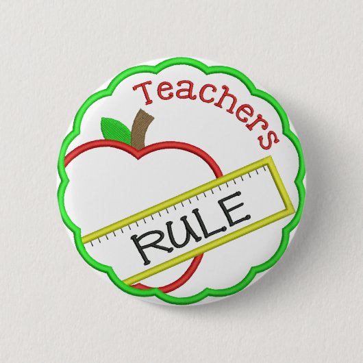 Teachers Rule Ronde Button 5,7 Cm (Voorkant)