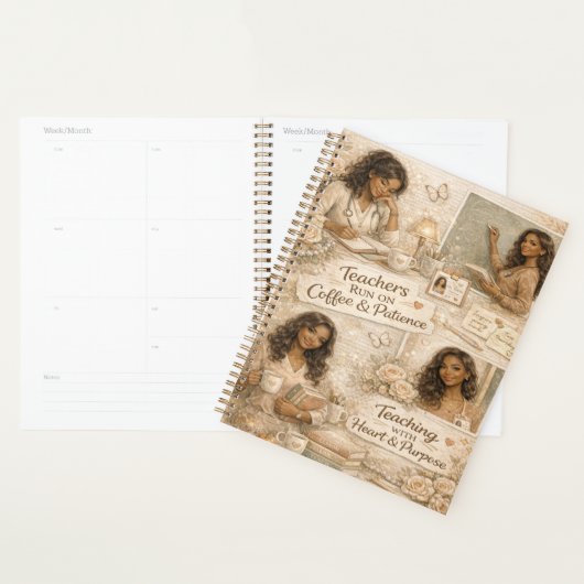 Teachers run on coffee and patience planner (Display)