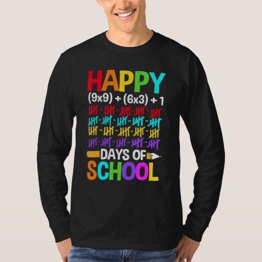 Teachers Students Happy 100 Days of School T-shirt (Voorkant)