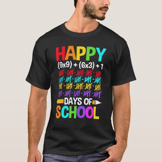 Teachers Students Happy 100 Days of School T-shirt (Voorkant)