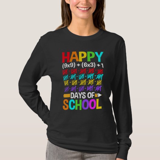 Teachers Students Happy 100 Days of School T-shirt (Voorkant)