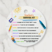 Teacher's Survival Kit Terug naar school Bedankjes Labels (Voorkant)