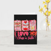 Teachers Valentine Day I Love My Cl A Latte Coffee Kaart (Gele Bloem)