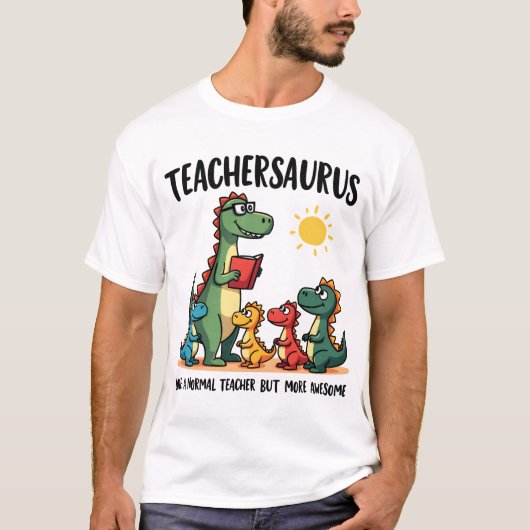 Teachersaurus Dinosaur lerarenwaardering T-shirt (Voorkant)