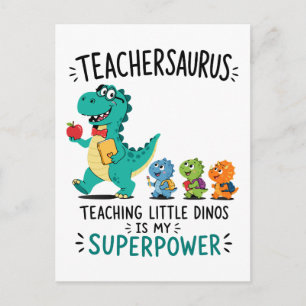 Teachersaurus leraar humor met kleine dinosauriërs briefkaart