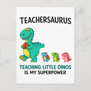 Teachersaurus leraar humor met kleine dinosauriërs briefkaart