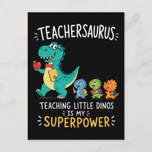 Teachersaurus leraar humor met kleine dinosauriërs briefkaart