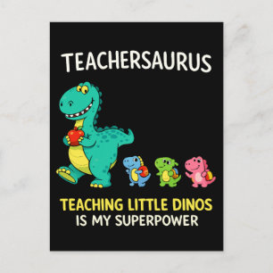 Teachersaurus leraar humor met kleine dinosauriërs briefkaart