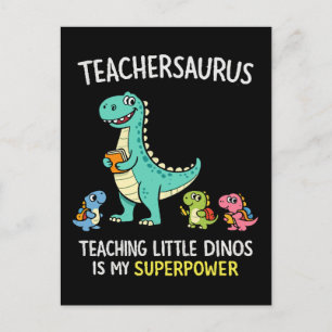 Teachersaurus leraar humor met kleine dinosauriërs briefkaart
