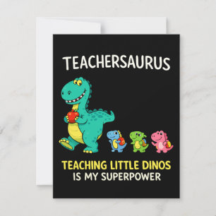 Teachersaurus leraar humor met kleine dinosauriërs kaart