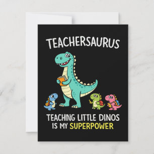 Teachersaurus leraar humor met kleine dinosauriërs kaart