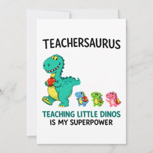 Teachersaurus leraar humor met kleine dinosauriërs kaart