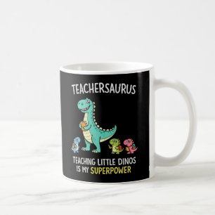 Teachersaurus leraar humor met kleine dinosauriërs koffiemok