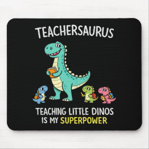 Teachersaurus leraar humor met kleine dinosauriërs muismat