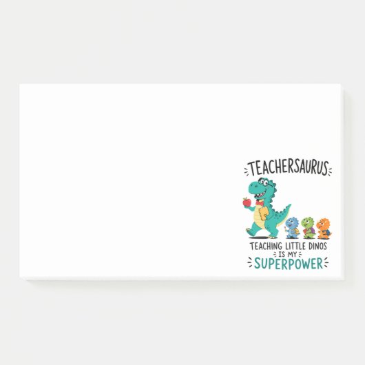 Teachersaurus leraar humor met kleine dinosauriërs post-it® notes (Voorkant)
