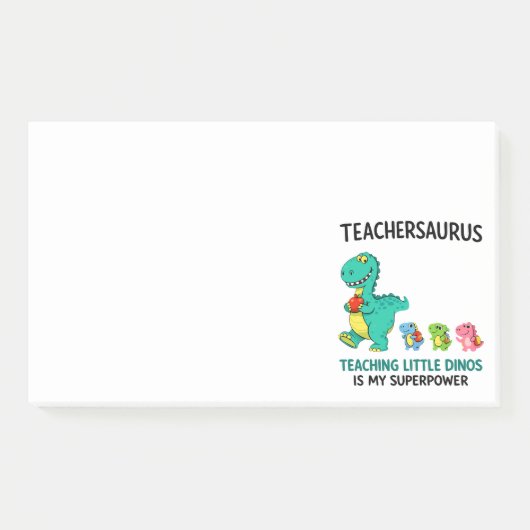 Teachersaurus leraar humor met kleine dinosauriërs post-it® notes (Voorkant)