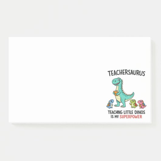 Teachersaurus leraar humor met kleine dinosauriërs post-it® notes (Voorkant)