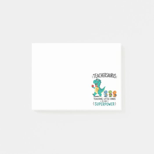 Teachersaurus leraar humor met kleine dinosauriërs post-it® notes (Voorkant)