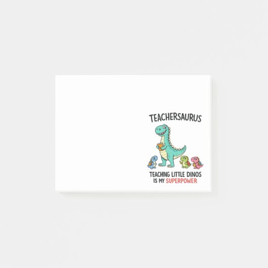 Teachersaurus leraar humor met kleine dinosauriërs post-it® notes (Voorkant)