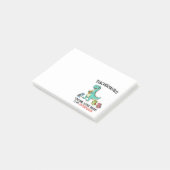 Teachersaurus leraar humor met kleine dinosauriërs post-it® notes (Schuin)
