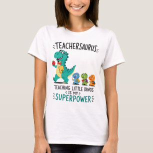 Teachersaurus leraar humor met kleine dinosauriërs t-shirt