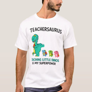 Teachersaurus leraar humor met kleine dinosauriërs t-shirt
